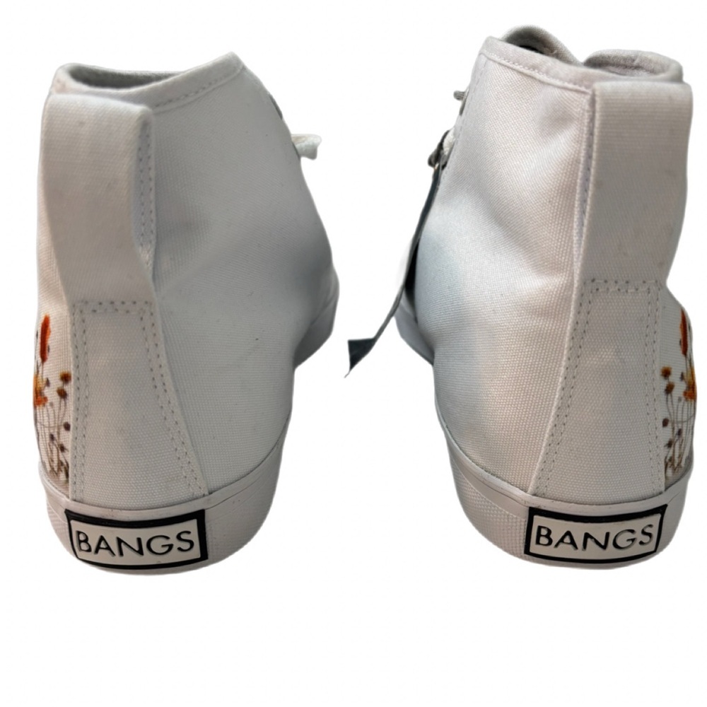 Rare BANGS White Floral High-Top Canvas Sneakers | Women’s 9 - Picture 6 of 9